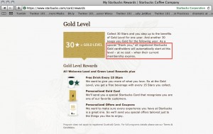 Starbucks Rewards website