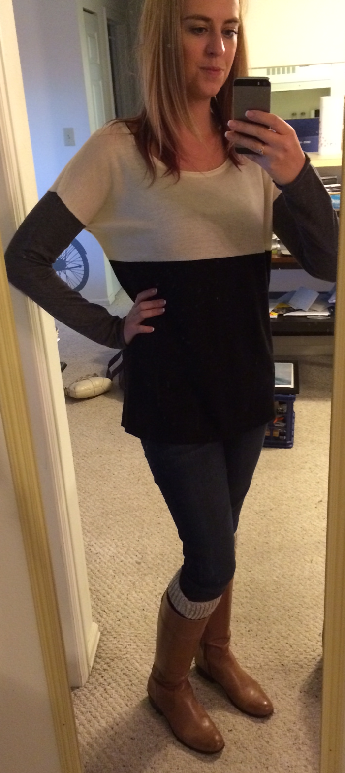 Fate Isaias Colorblocked Long Sleeve Sweater Front View - Stitch Fix