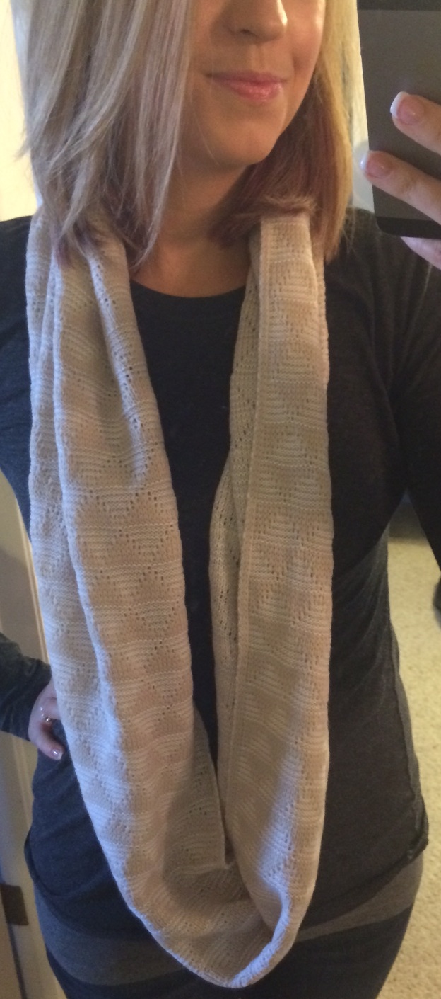 Stitch Fix 41Hawthorn Liandra Geo Knit Infinity Scarf Monika Wearing