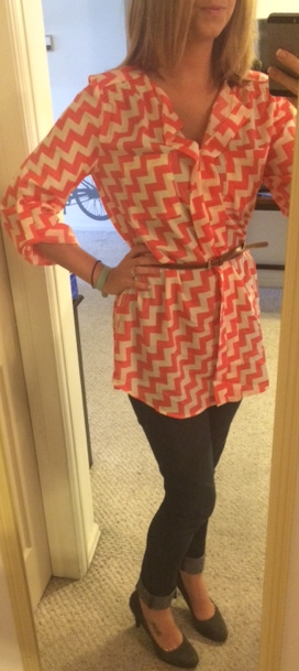 Under Skies - Geena Chevron Print Belted Tunic - Stitch Fix