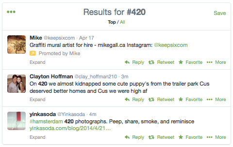 #420 search results on Twitter