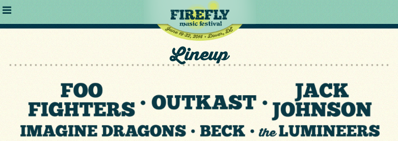 Firefly Music Festival 2014 Lineup Foo Fighters