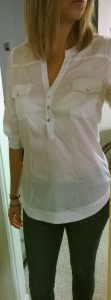 Stitch Fix 41Hawthorn Filber 3:4 Sleeve Popover Blouse Front View