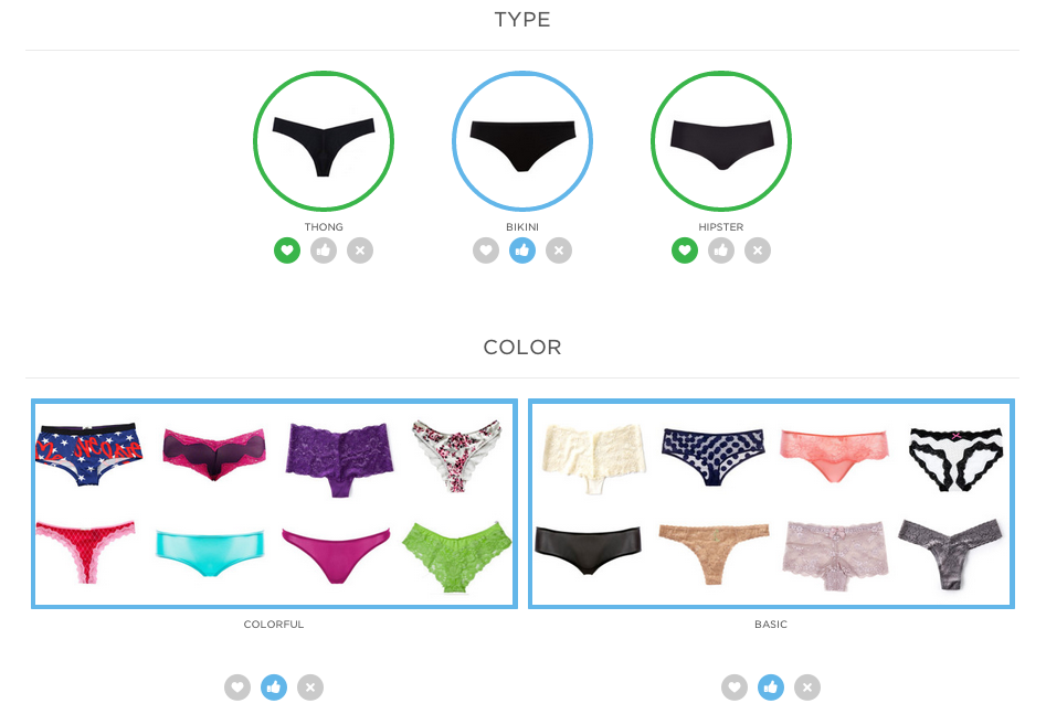 Wantable Intimates Collection Questionnaire - Underwear types