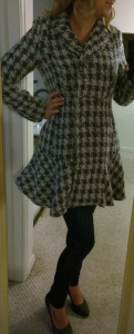 Stitch Fix - Coffeeshop - Iona Houndstooth Coat - Front View Buttoned