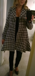 Stitch Fix - Coffeeshop - Iona Houndstooth Coat - Unbuttoned