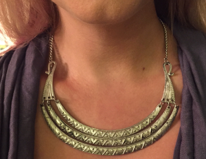 Stitch Fix - Zad - Jasmine Textured Layered Crescent Necklace - Close Up