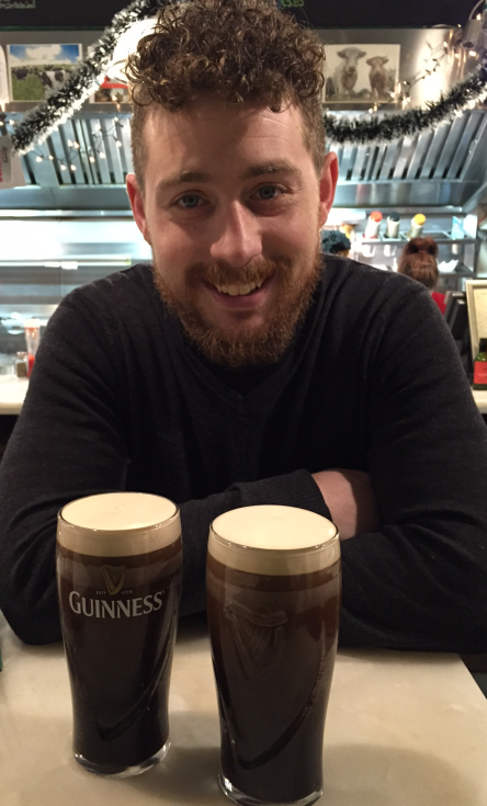 Jonathon and our first Guinness