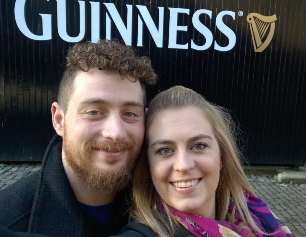 Monika and Jonathon at the Guinness Storehouse in Dublin Ireland