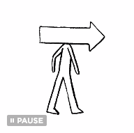 The 'Pause' button on a GIF in Tweetdeck