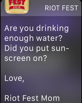 Riot Fest Mom - App Notification